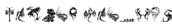 Tribal Dragons Tattoo Designs font preview